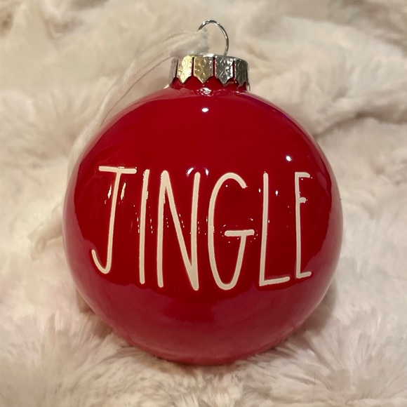 RAE DUNN by Magenta "JINGLE, SANTA, WISH” Christmas Ornament Set of 3 - Picture 2 of 5